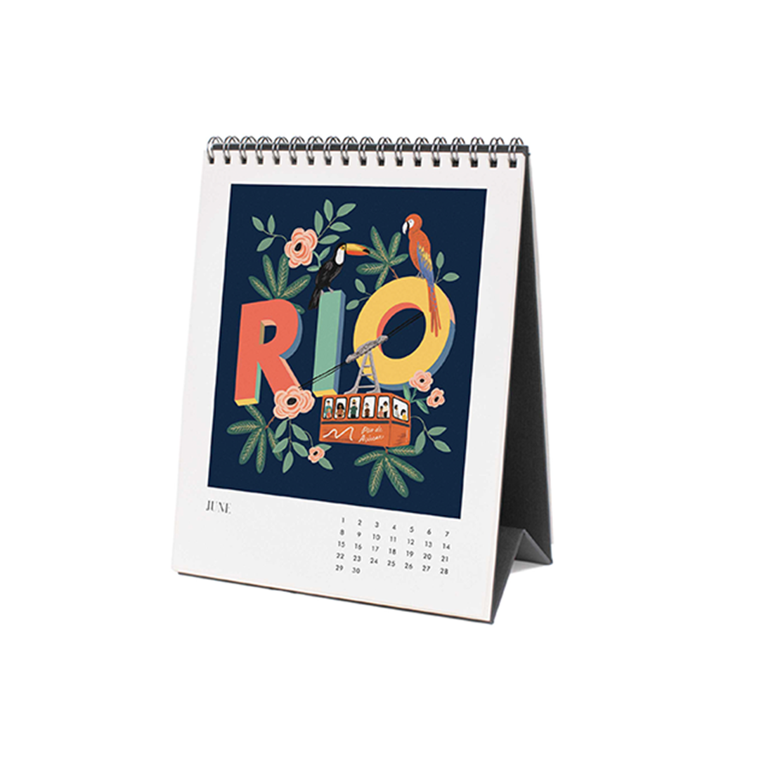 Rifle Paper/カレンダー/2025 Desk Calendar - Greetings From Around the World