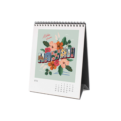 Rifle Paper/カレンダー/2025 Desk Calendar - Greetings From Around the World