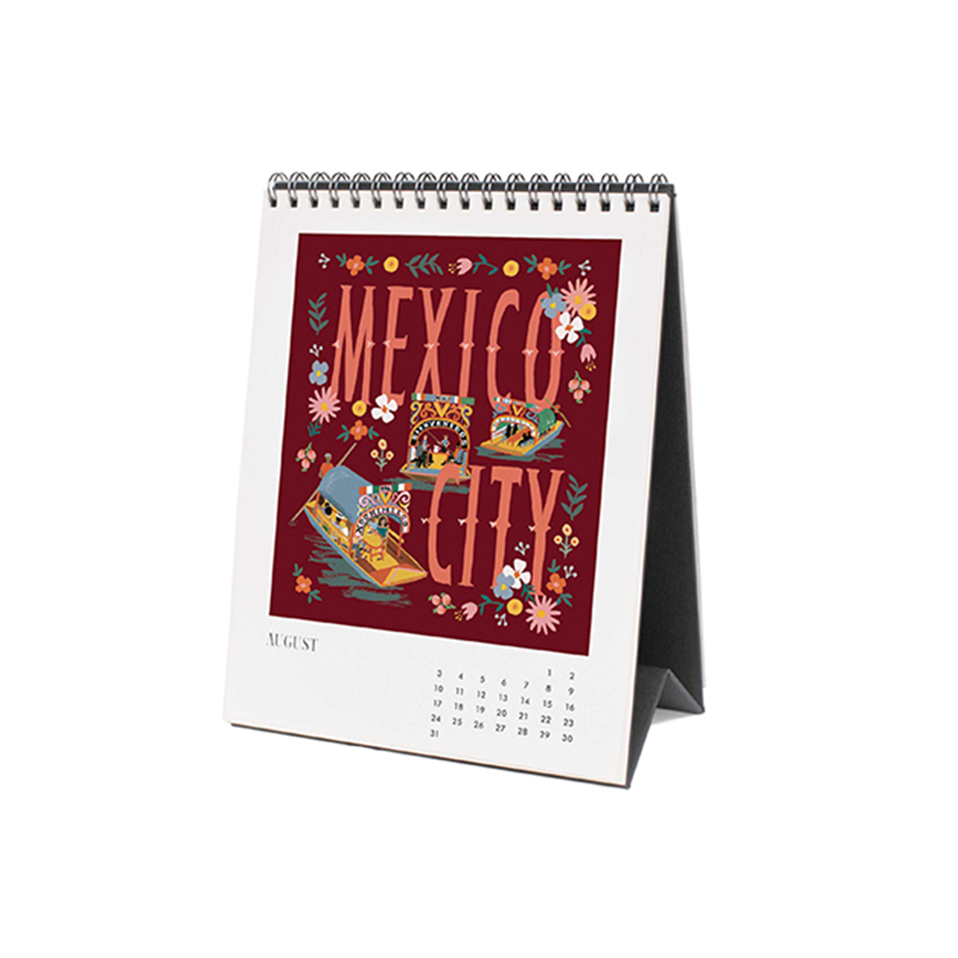 Rifle Paper/カレンダー/2025 Desk Calendar - Greetings From Around the World