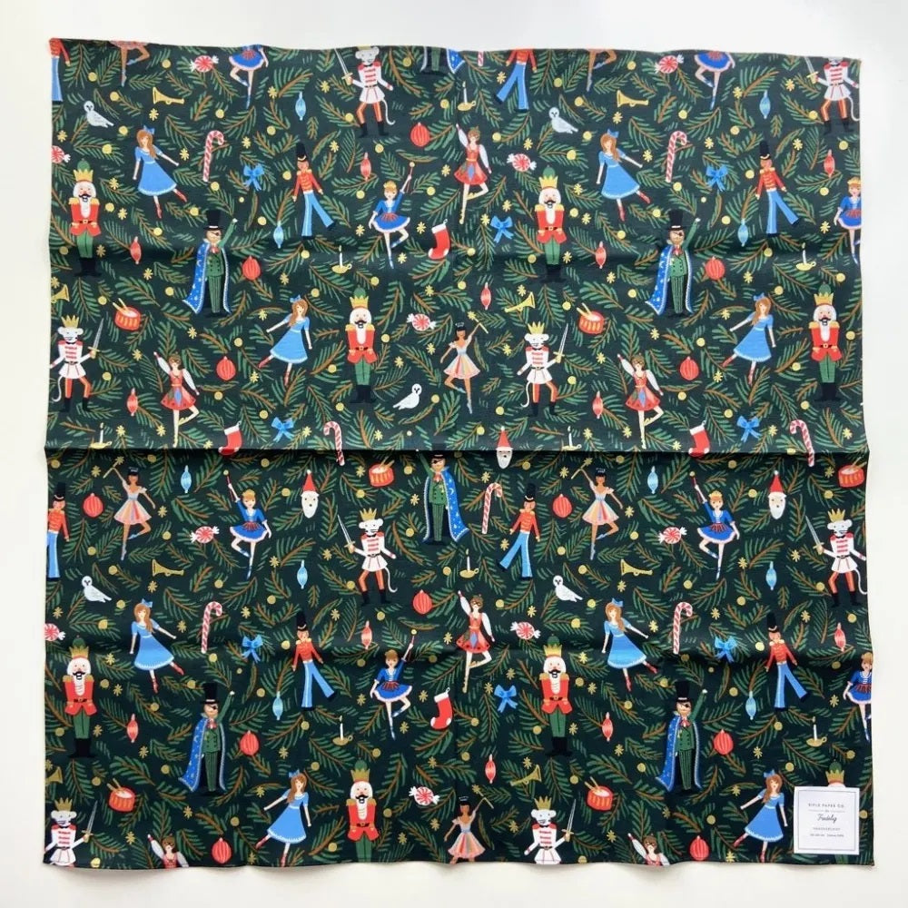 Rifle Paper/ハンカチ/HOLIDAY CLASSICS Handkerchief Cloth - Christmas Dall