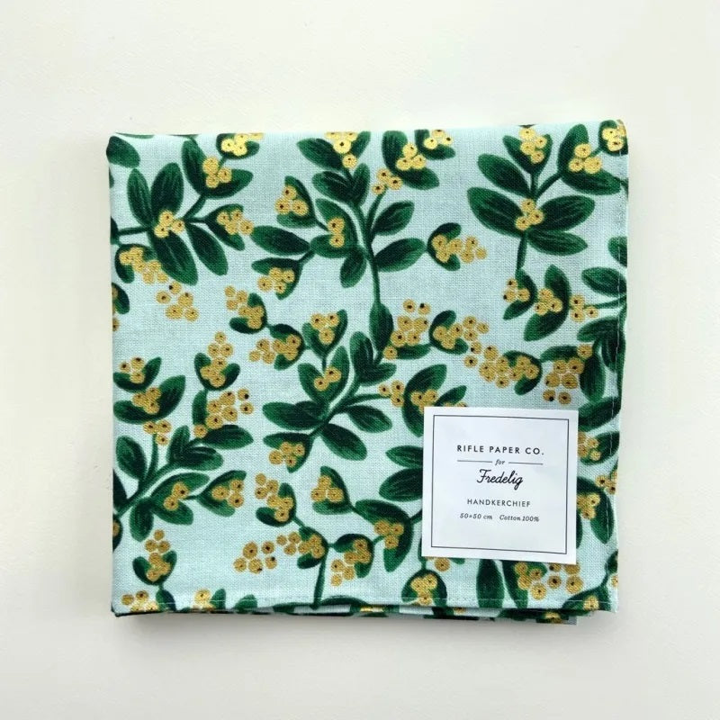 Rifle Paper/ハンカチ/HOLIDAY CLASSICS Handkerchief Cloth - Mistletoe Mint