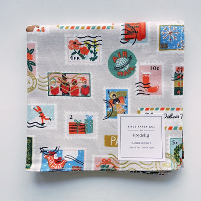 Rifle Paper/ハンカチ/HOLIDAY CLASSICS Handkerchief Cloth - Holiday Stamp