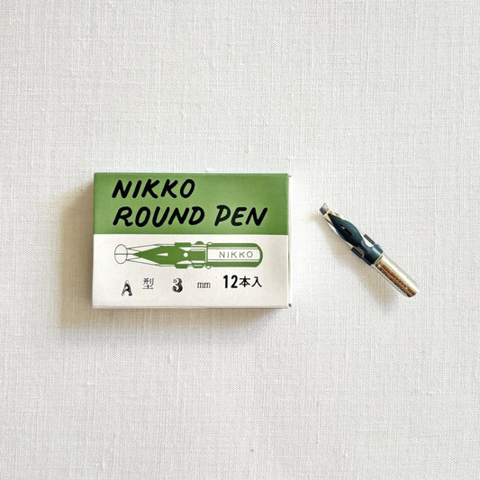 【在庫限り】NIKKO/カリグラフィーニブ/ROUND PEN 12本入り - A型 3mm