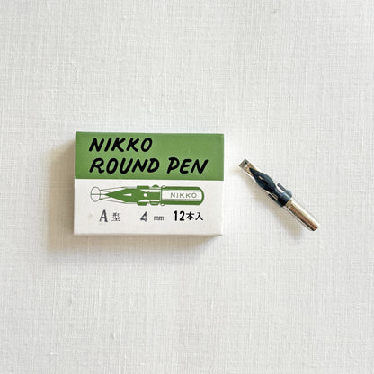 【在庫限り】NIKKO/カリグラフィーニブ/ROUND PEN 12本入り - A型 4mm