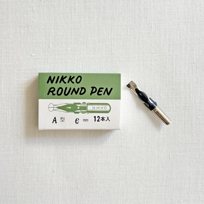 【在庫限り】NIKKO/カリグラフィーニブ/ROUND PEN 12本入り - A型 6mm