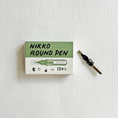 【在庫限り】NIKKO/カリグラフィーニブ/ROUND PEN 12本入り - C型 4mm