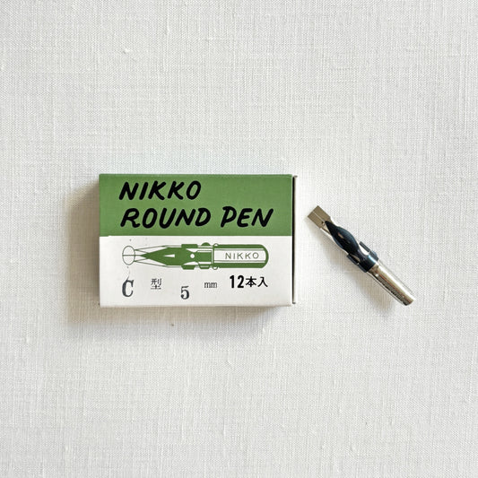 【在庫限り】NIKKO/カリグラフィーニブ/ROUND PEN 12本入り - C型 5mm