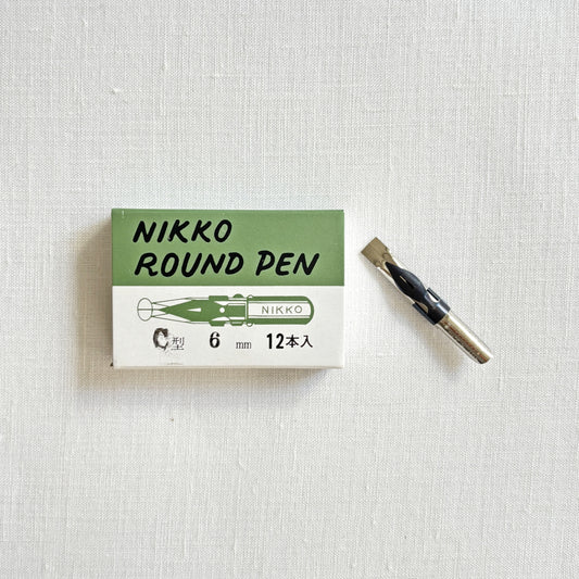 【在庫限り】NIKKO/カリグラフィーニブ/ROUND PEN 12本入り - C型 6mm