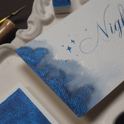 The Creative Kinds/Calligraphy Ink/Single Half Pan Shimmer - Nightfall