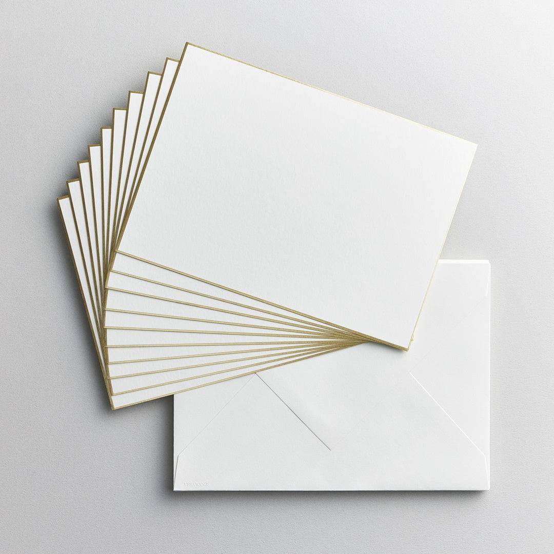 【在庫限り】Vera Wang/カードセット/Gold Bordered Card & Envelope 10枚セット