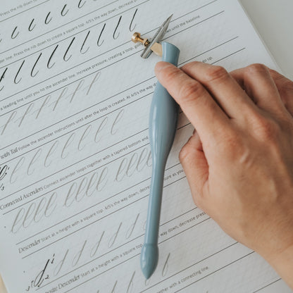 Written Word Calligraphy/Calligraphy Holder/Universal Nib Calligraphy Penholder - Dusty Blue